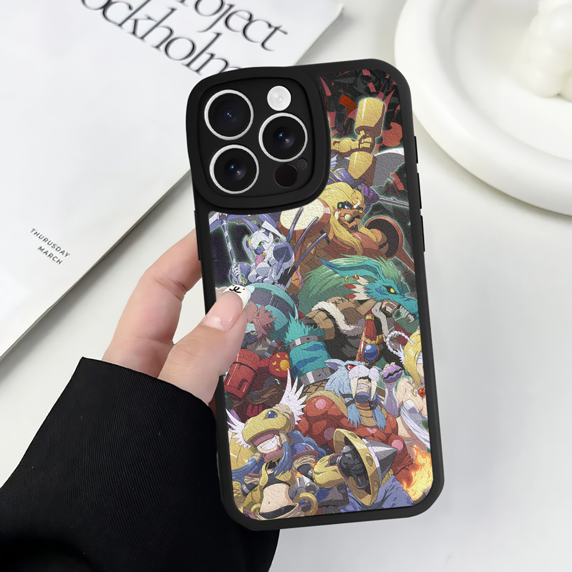 （画像用） Digimon デジタルモンスター/デジモン 【iPhone 16シリーズ対応】シリコンスマホケース（レザー調） 材質：シリコン